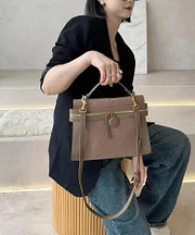 Luxurious Brown Faux Leather Crossbody Bag with Zipper