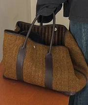 Túi xách tay tote sô cô la dung tích lớn kiểu dáng đơn giản