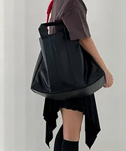 Túi xách da giả dung tích lớn màu đen đẹp