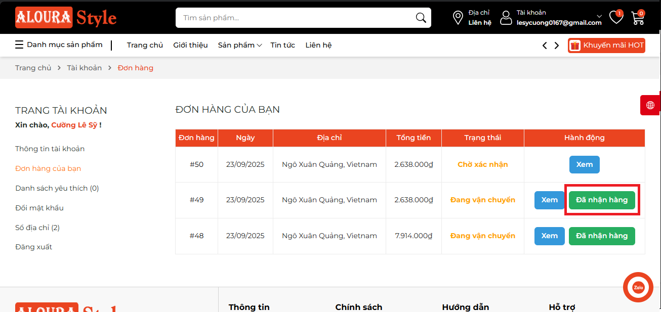 Xác nhận nhận hàng