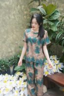 Golden Lotus Leaf Silk Set- Bộ Lụa Lá Sen Vàng